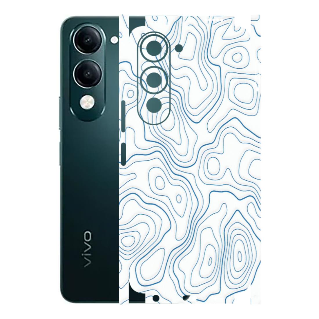 VIVO Y Series Phone Skins (All Models) - Blue And White Swirls - Matte Finish (M-139) Vivo Y19 5G