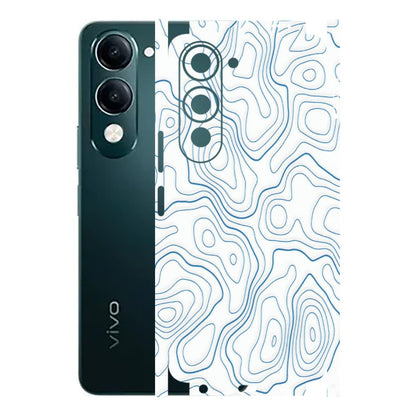 VIVO Y Series Phone Skins (All Models) - Blue And White Swirls - Matte Finish (M-139) Vivo Y19 5G