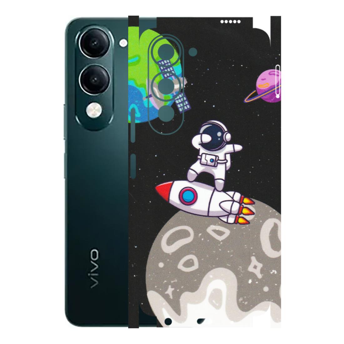 VIVO Y Series Phone Skins (All Models) - Astronaut Vibing Toon Running - Matte Finish (M-39) Vivo Y19 5G