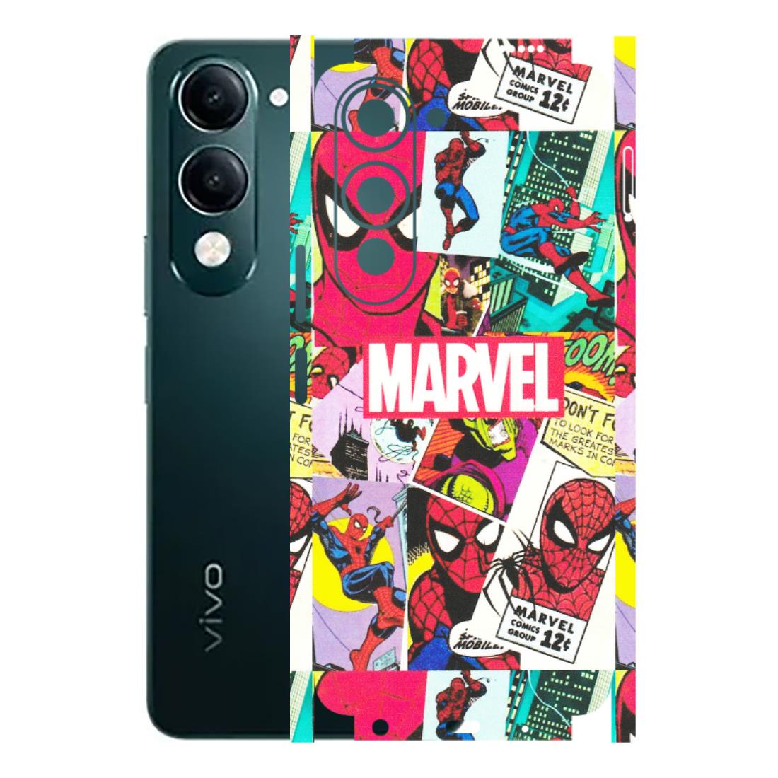 VIVO Y Series Phone Skins (All Models) - Marvel Comic Spiderman Grafitti - Matte Finish (M-72) Vivo Y19 5G