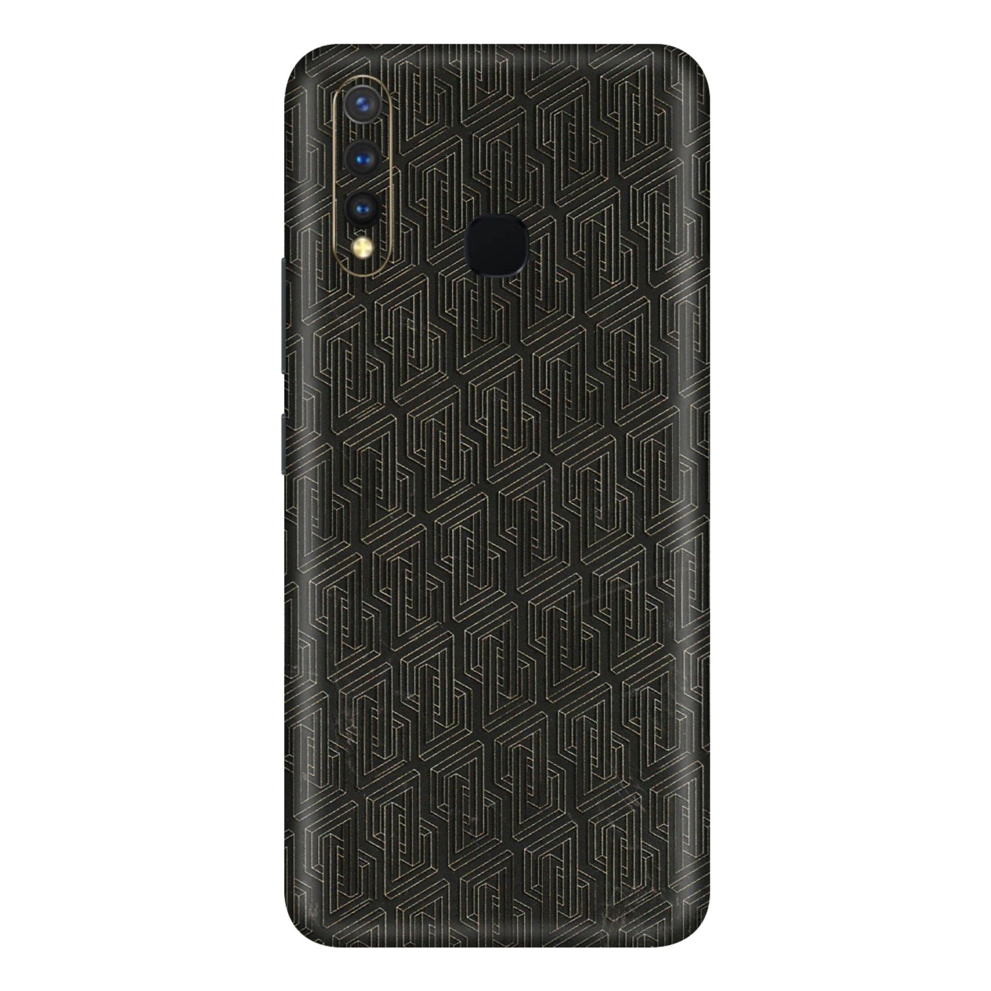 VIVO Y Series Phone Skins (All Models) - Black Abstract Pattern - 3D Embossed Finish (L-117) Vivo Y19