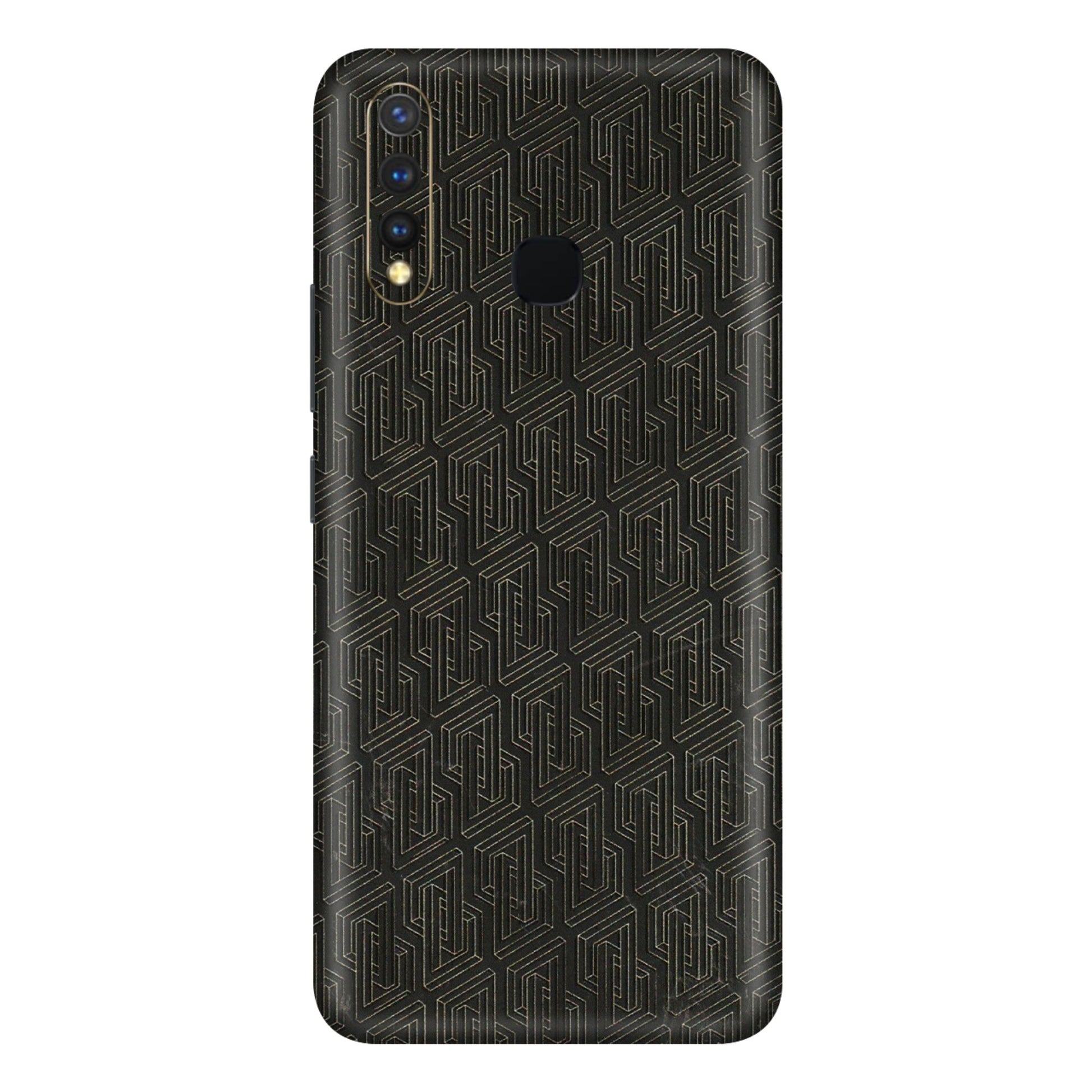 VIVO Y Series Phone Skins (All Models) - Black Abstract Pattern - 3D Embossed Finish (L-117) Vivo Y19