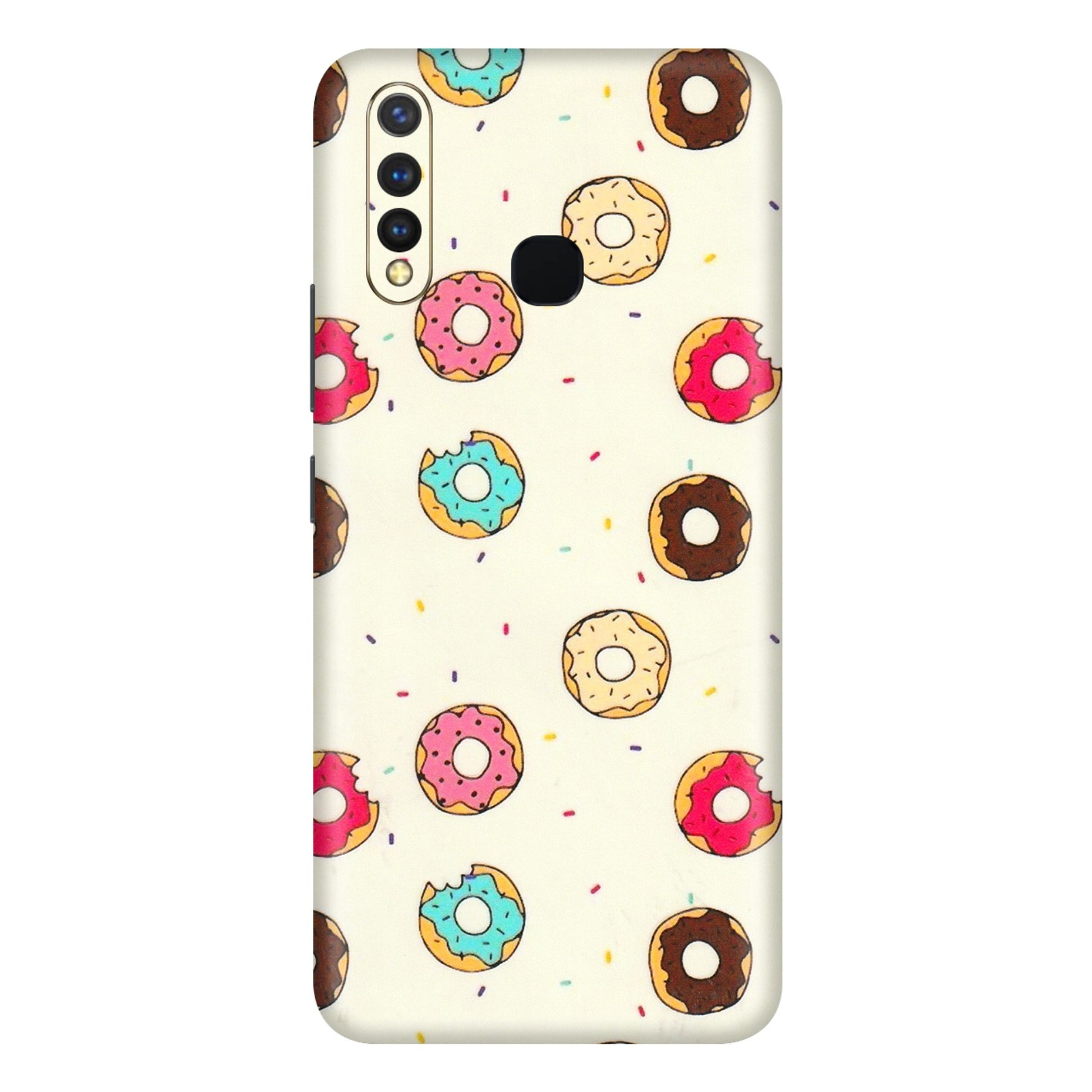 VIVO Y Series Phone Skins (All Models) - Mini Donuts Doodle Art - 3D Embossed Finish (L-122) Vivo Y19