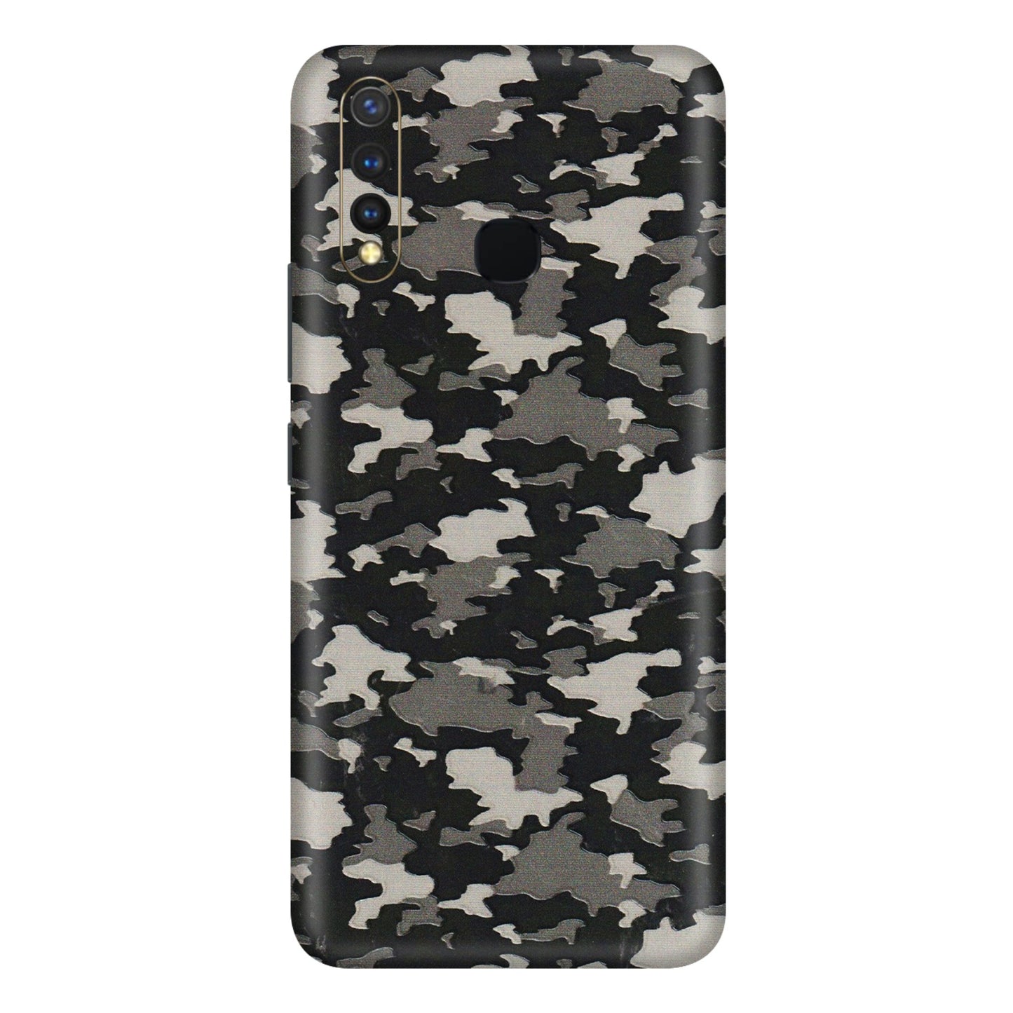 VIVO Y Series Phone Skins (All Models) - Black/Grey Camoflaunge - 3D Embossed Finish (L-142) Vivo Y19