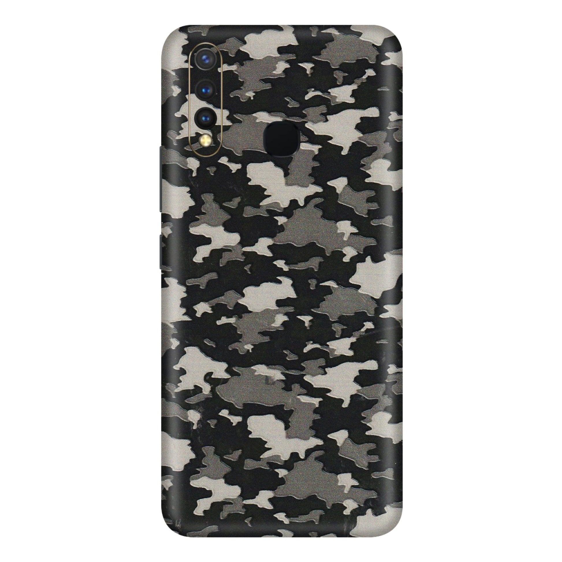 VIVO Y Series Phone Skins (All Models) - Black/Grey Camoflaunge - 3D Embossed Finish (L-142) Vivo Y19