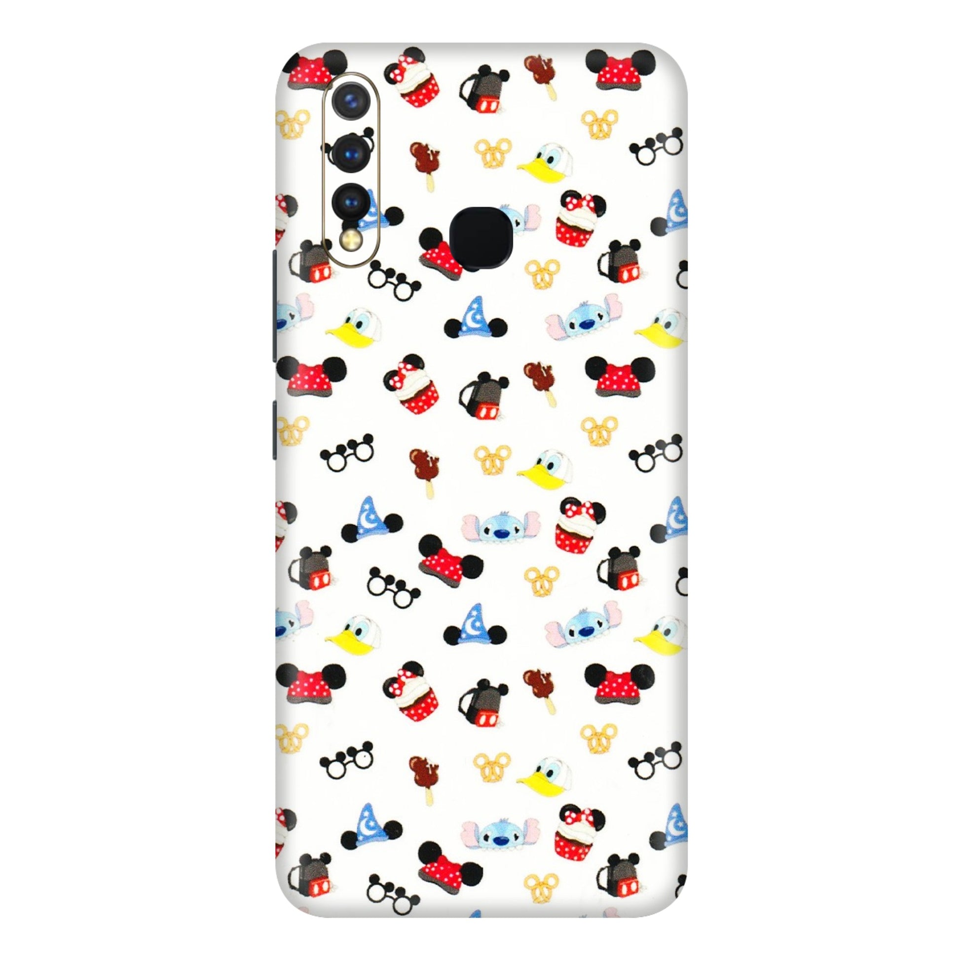 VIVO Y Series Phone Skins (All Models) - Minnie Mouse & Donald Doodles s - 3D Embossed Finish (L-194) Vivo Y19