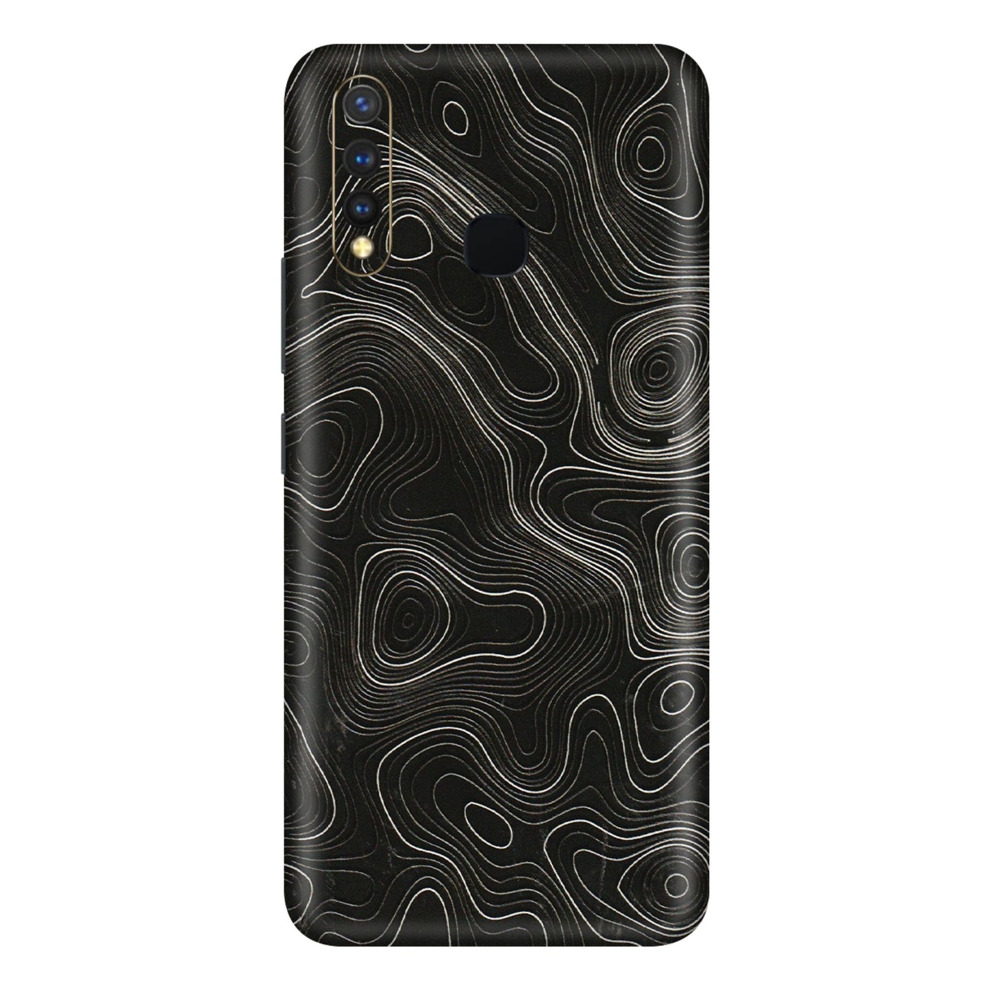 VIVO Y Series Phone Skins (All Models) - Black Swirl - 3D Embossed Finish (L-196) Vivo Y19
