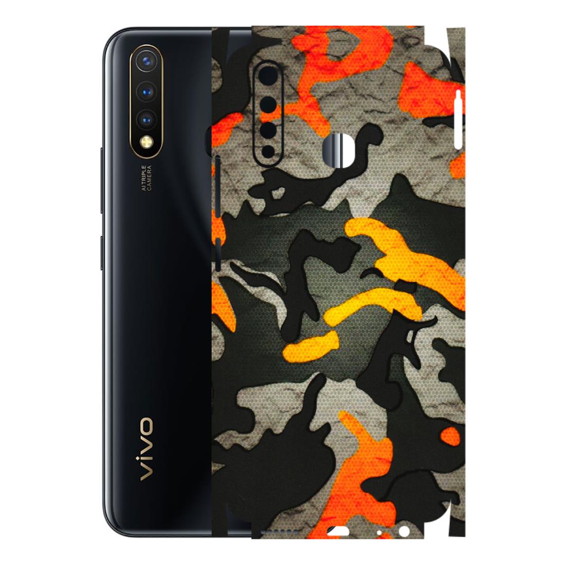 VIVO Y Series Phone Skins (All Models) - Orange Camouflage - 3D Embossed Finish (L-204) Vivo Y19