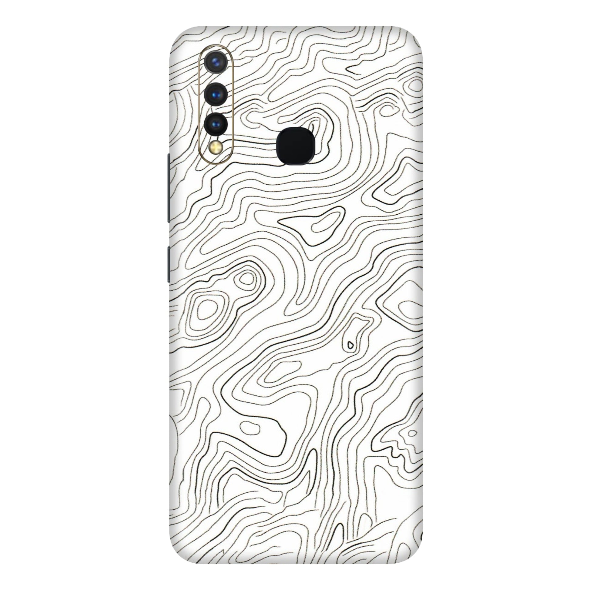 VIVO Y Series Phone Skins (All Models) - White Black Swirls - 3D Embossed Finish (L-219) Vivo Y19