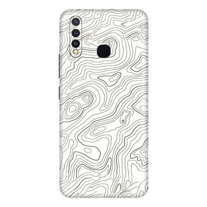 VIVO Y Series Phone Skins (All Models) - White Black Swirls - 3D Embossed Finish (L-219) Vivo Y19
