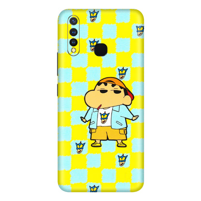 VIVO Y Series Phone Skins (All Models) - Yellow Blue Shinchan Cute - 3D Embossed Finish (L-221) Vivo Y19