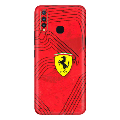 VIVO Y Series Phone Skins (All Models) - Red Ferrari Logo Stylish - 3D Embossed Finish (L-238) Vivo Y19