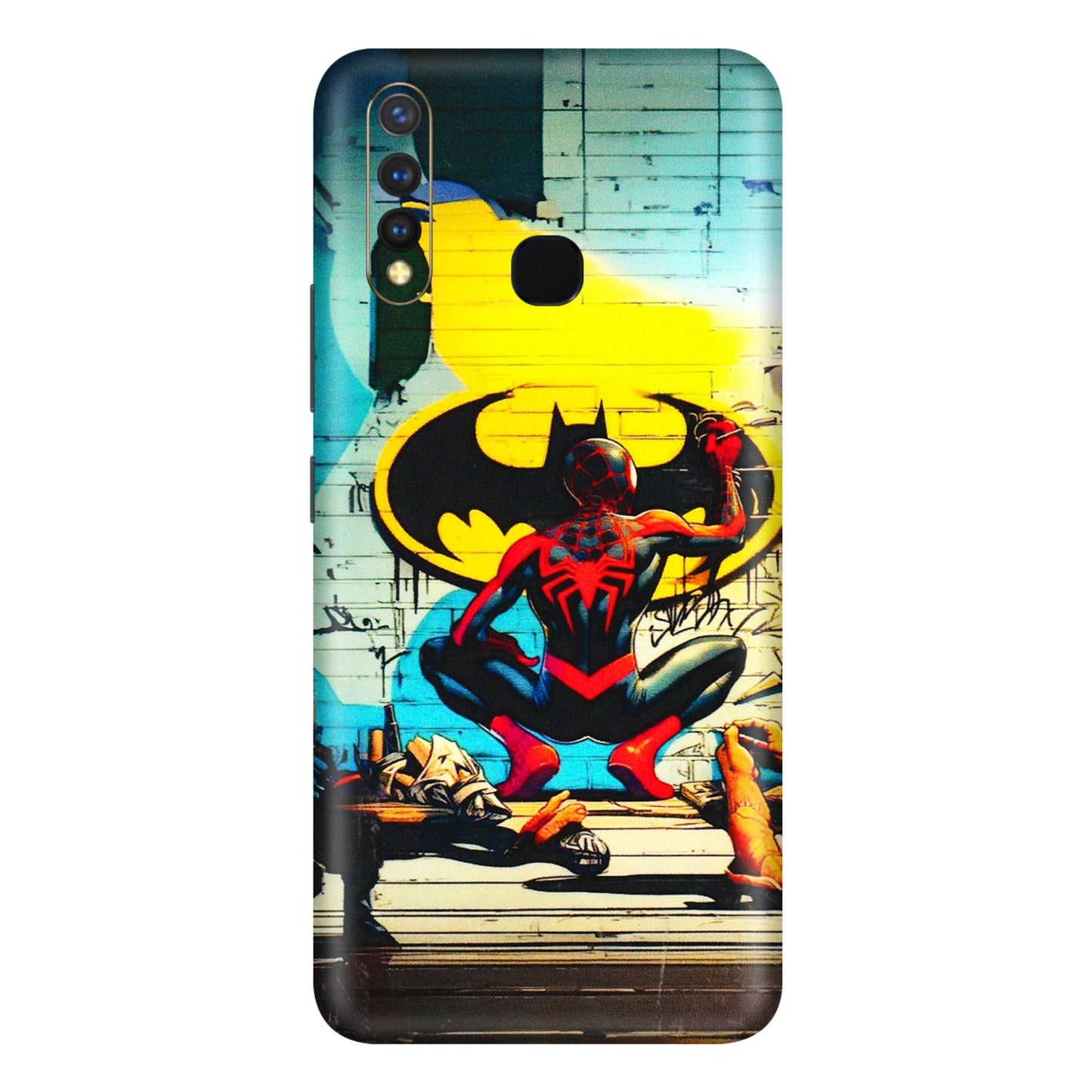 VIVO Y Series Phone Skins (All Models) - New Spiderman Bat Logo - 3D Embossed Finish (L-309) Vivo Y19