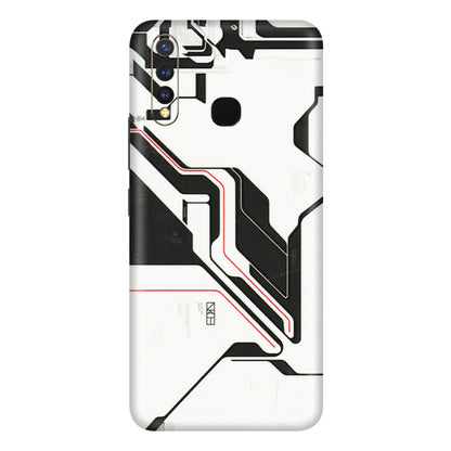 VIVO Y Series Phone Skins (All Models) - White Techy Logo - 3D Embossed Finish (L-312) Vivo Y19