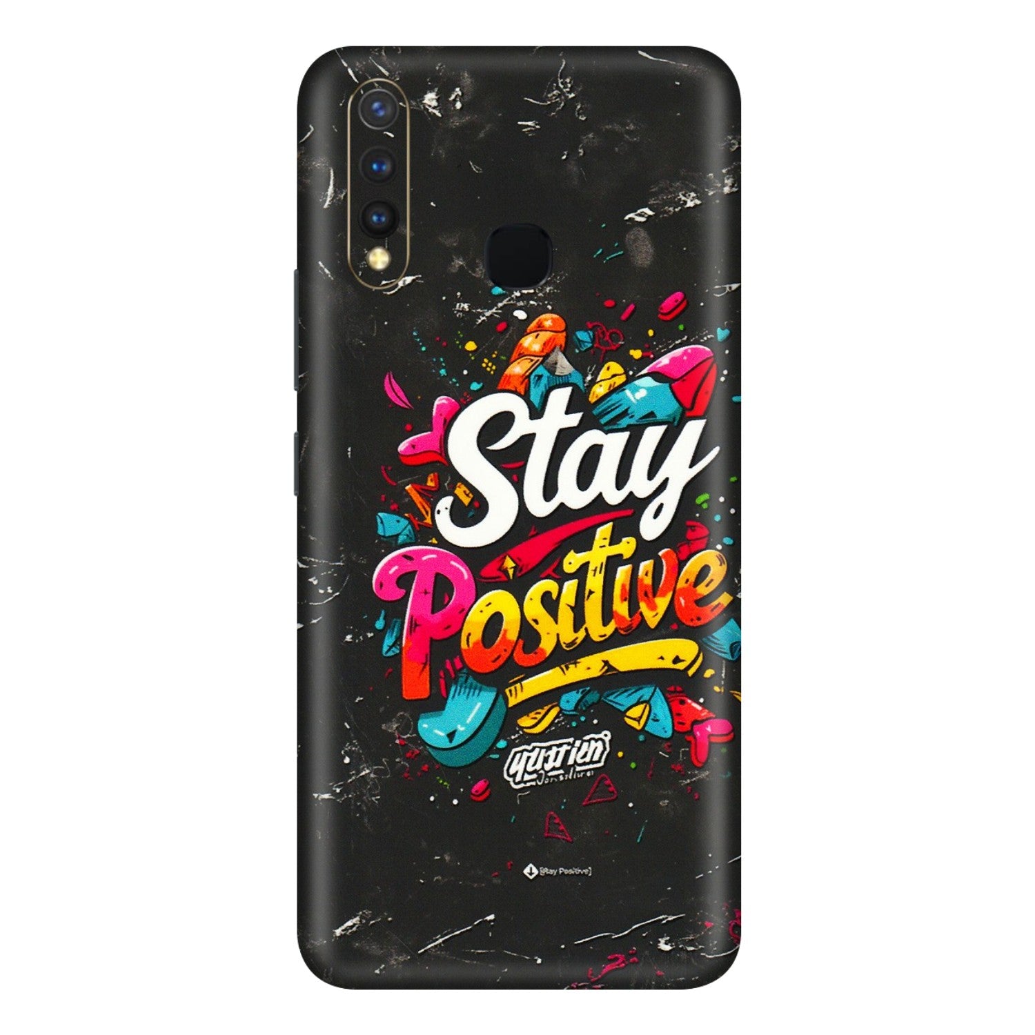 VIVO Y Series Phone Skins (All Models) - Stay Positive Black - 3D Embossed Finish (L-31) Vivo Y19