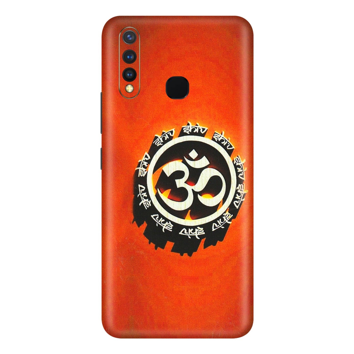 VIVO Y Series Phone Skins (All Models) - Aum Shiv Orange - 3D Embossed Finish (L-32) Vivo Y19