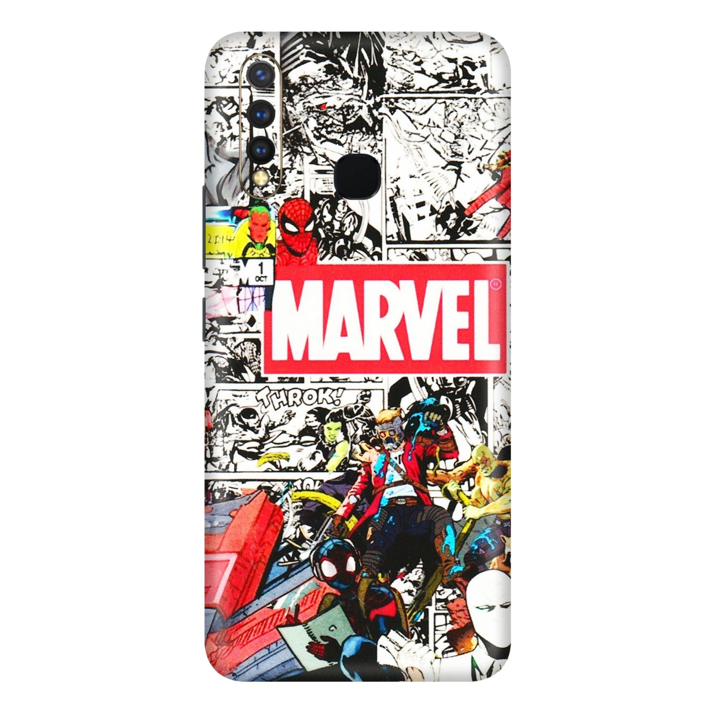 VIVO Y Series Phone Skins (All Models) - Marvel Colorful Comic - 3D Embossed Finish (L-64) Vivo Y19