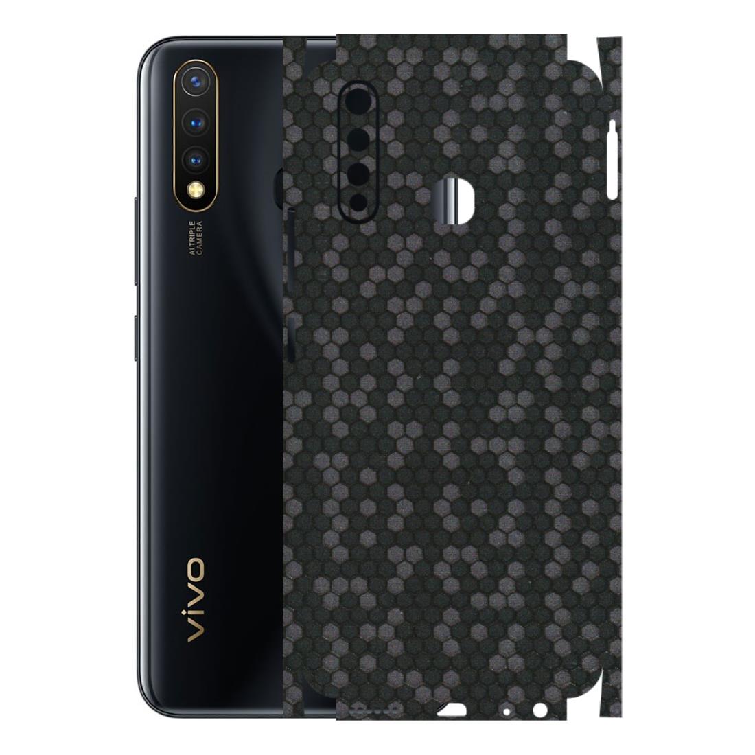 VIVO Y Series Phone Skins (All Models) - Black Grey Honeycomb Sober - 3D Embossed Finish (L-85) Vivo Y19
