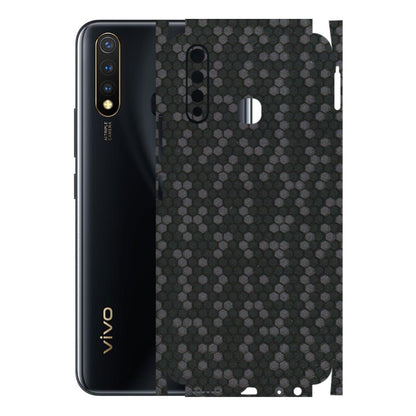 VIVO Y Series Phone Skins (All Models) - Black Grey Honeycomb Sober - 3D Embossed Finish (L-85) Vivo Y19