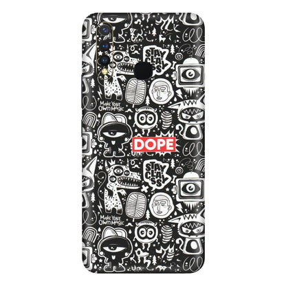 VIVO Y Series Phone Skins (All Models) - Dope Stay Classy Black Doodles - Matte Finish (M-126) Vivo Y19