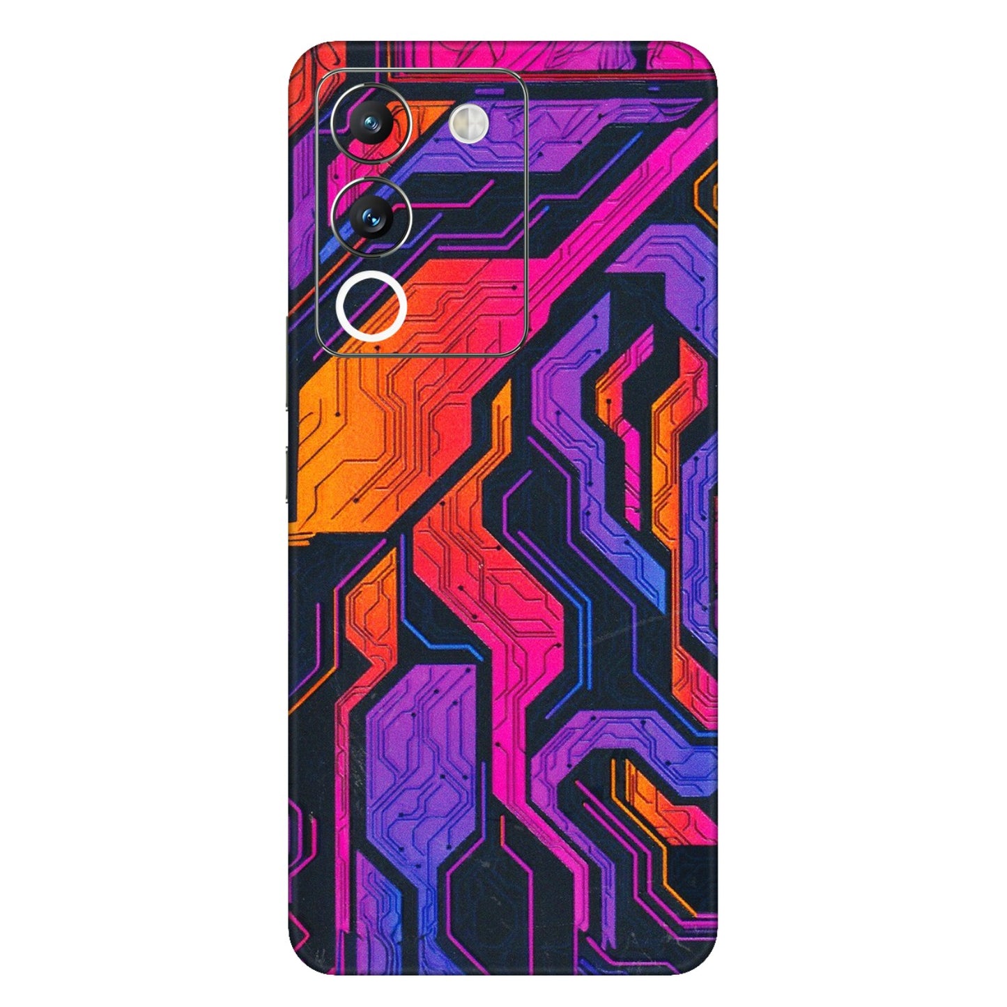 VIVO Y Series Phone Skins (All Models) - Tech Circuits Futuristic - 3D Embossed Finish (L-07) Vivo Y200 (5G)