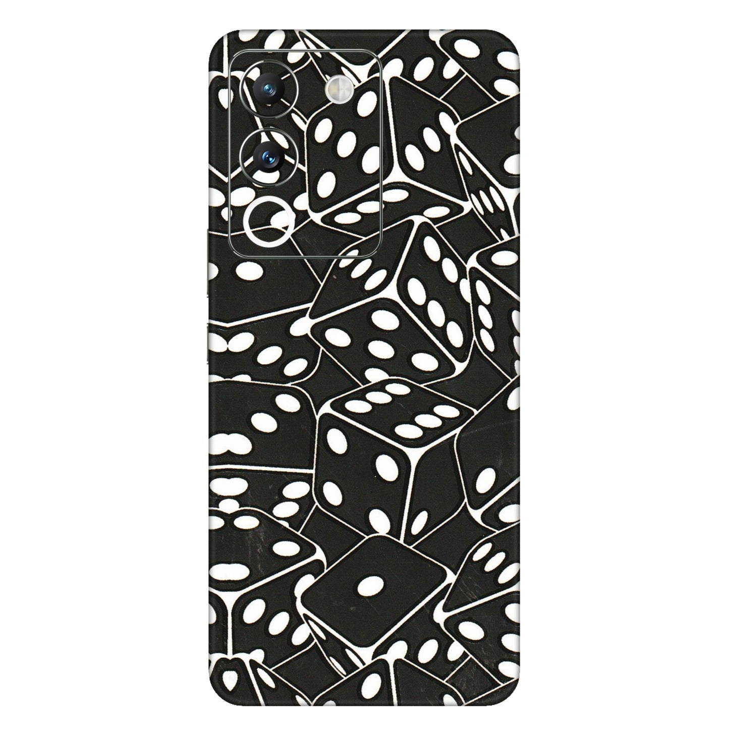 VIVO Y Series Phone Skins (All Models) - Big Black Dices - 3D Embossed Finish (L-106) Vivo Y200 (5G)