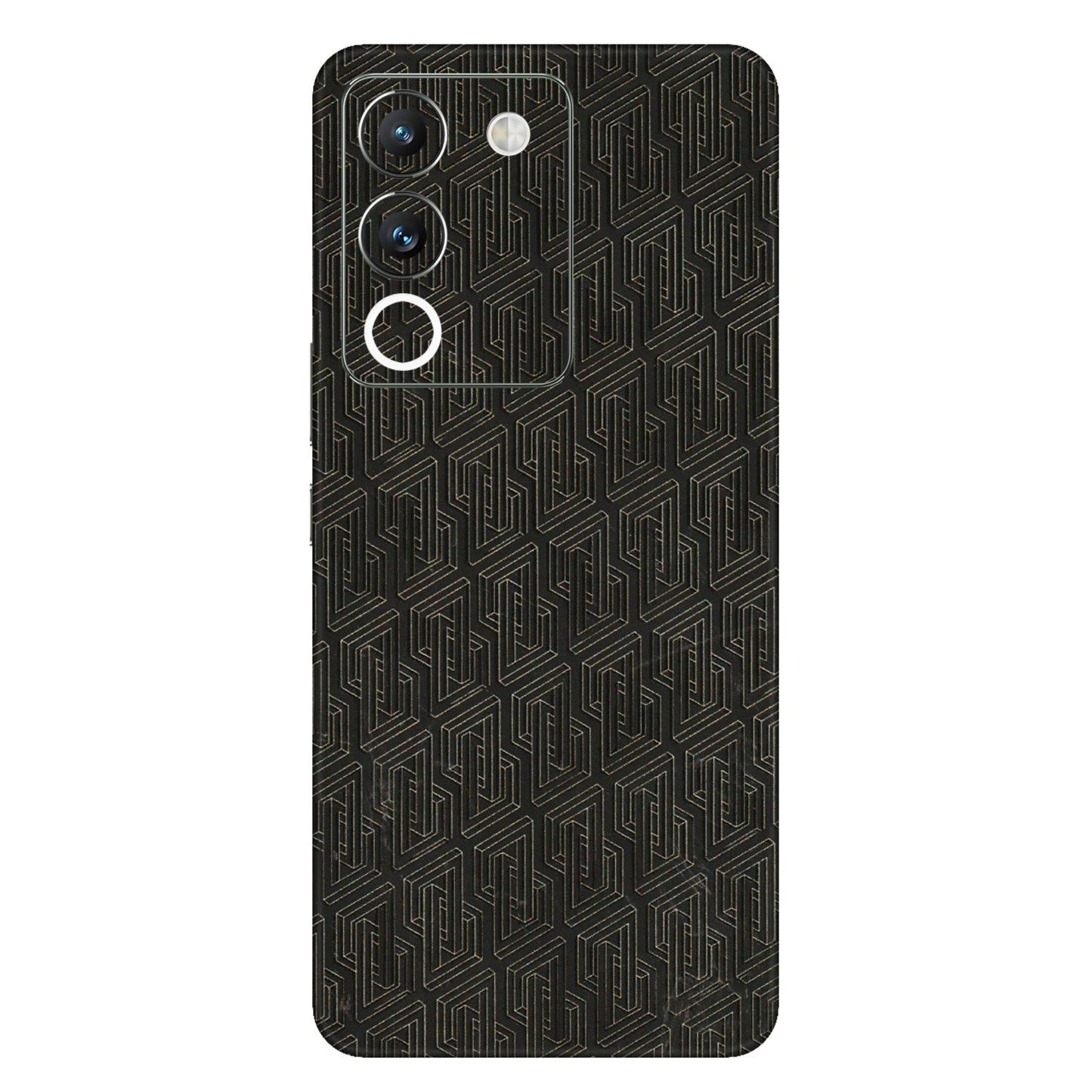 VIVO Y Series Phone Skins (All Models) - Black Abstract Pattern - 3D Embossed Finish (L-117) Vivo Y200 (5G)