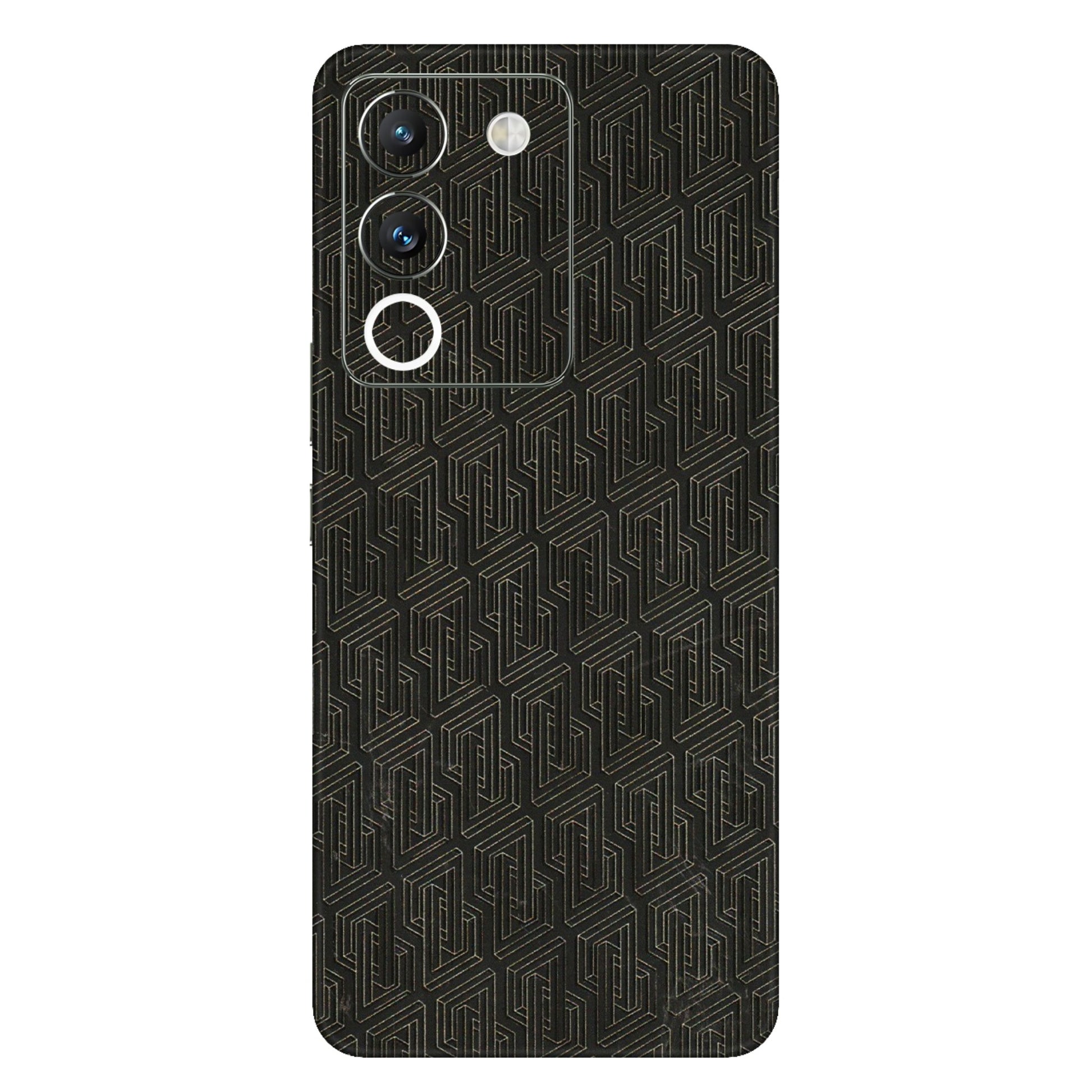 VIVO Y Series Phone Skins (All Models) - Black Abstract Pattern - 3D Embossed Finish (L-117) Vivo Y200 (5G)