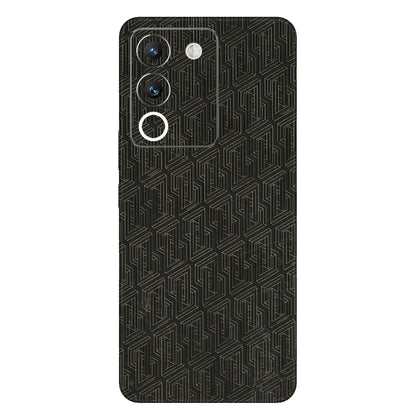 VIVO Y Series Phone Skins (All Models) - Black Abstract Pattern - 3D Embossed Finish (L-117) Vivo Y200 (5G)