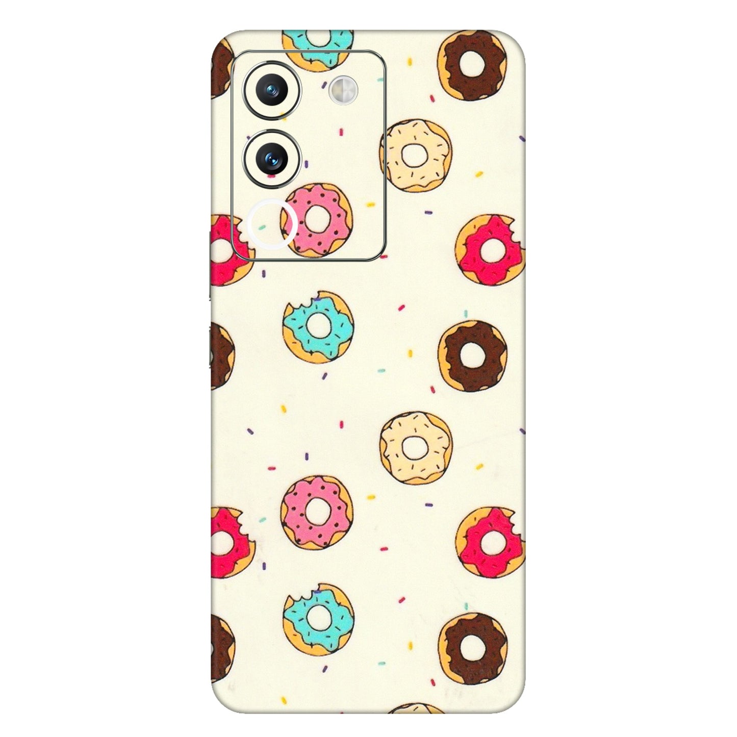 VIVO Y Series Phone Skins (All Models) - Mini Donuts Doodle Art - 3D Embossed Finish (L-122) Vivo Y200 (5G)