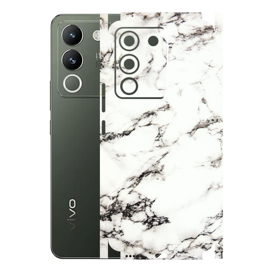 VIVO Y Series Phone Skins (All Models) - Black and White Marble Texture - 3D Embossed Finish (L-124) Vivo Y200 (5G)