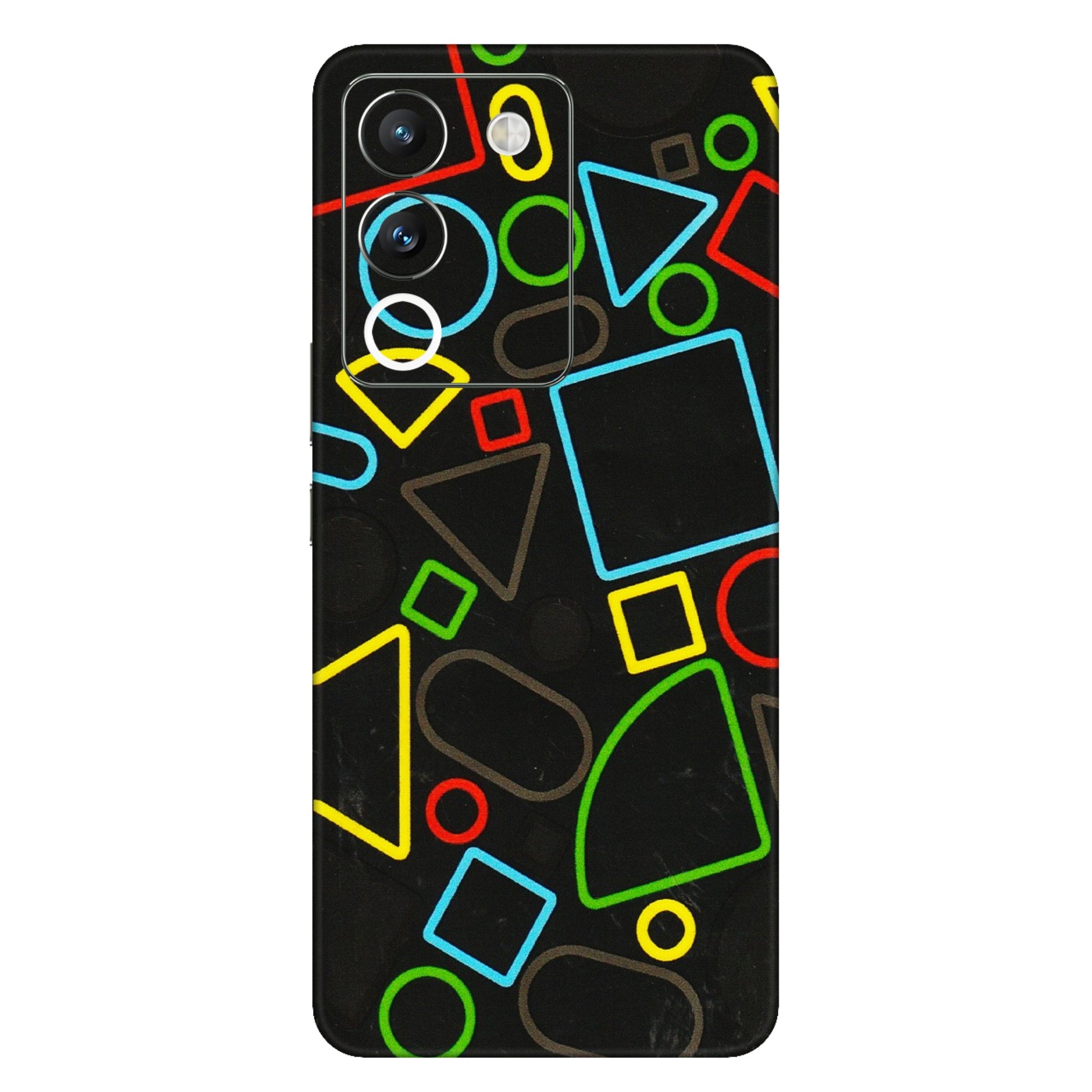 VIVO Y Series Phone Skins (All Models) - Black Shapes - 3D Embossed Finish (L-131) Vivo Y200 (5G)
