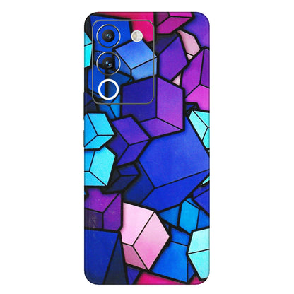 VIVO Y Series Phone Skins (All Models) - Cube Doodle - 3D Embossed Finish (L-141) Vivo Y200 (5G)