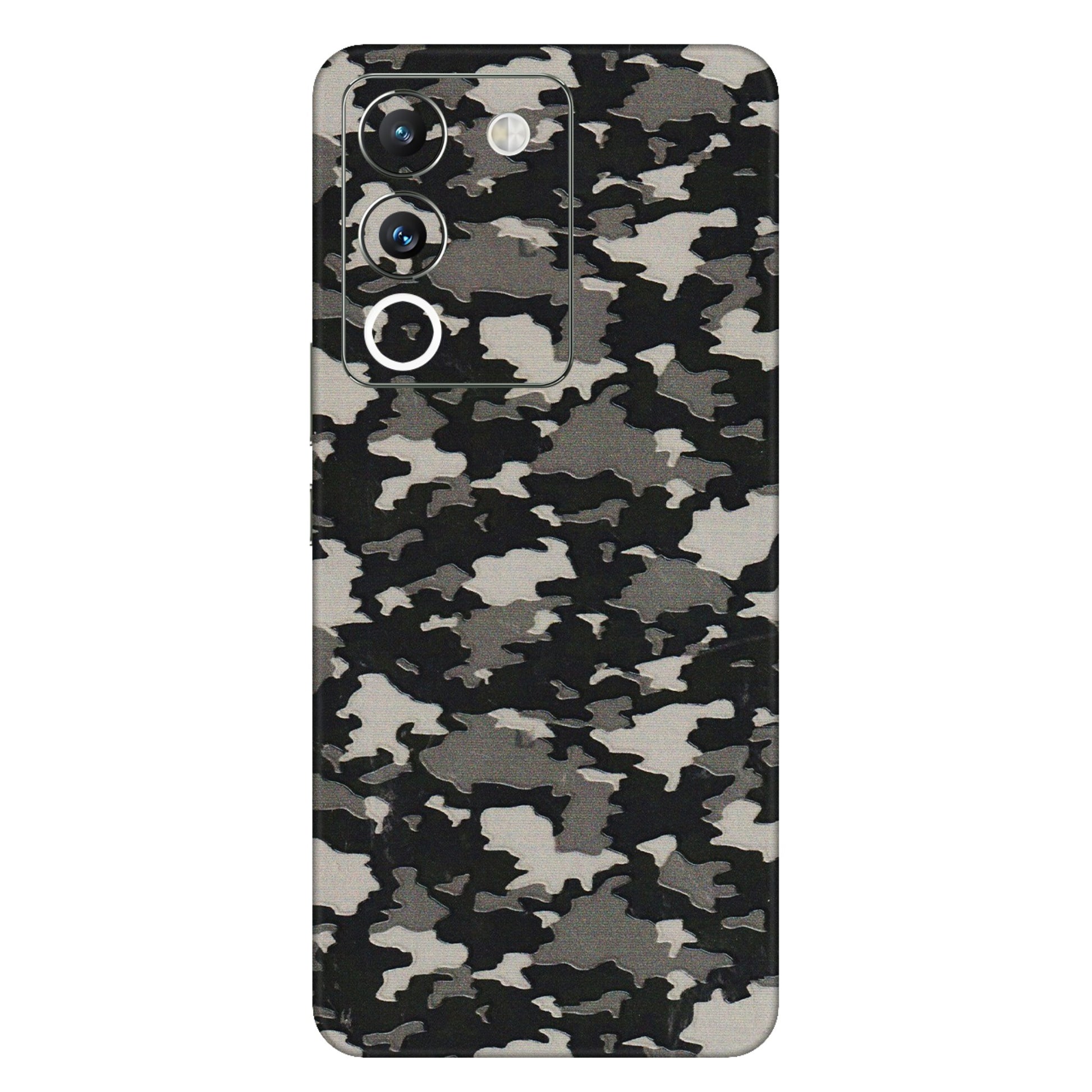 VIVO Y Series Phone Skins (All Models) - Black/Grey Camoflaunge - 3D Embossed Finish (L-142) Vivo Y200 (5G)