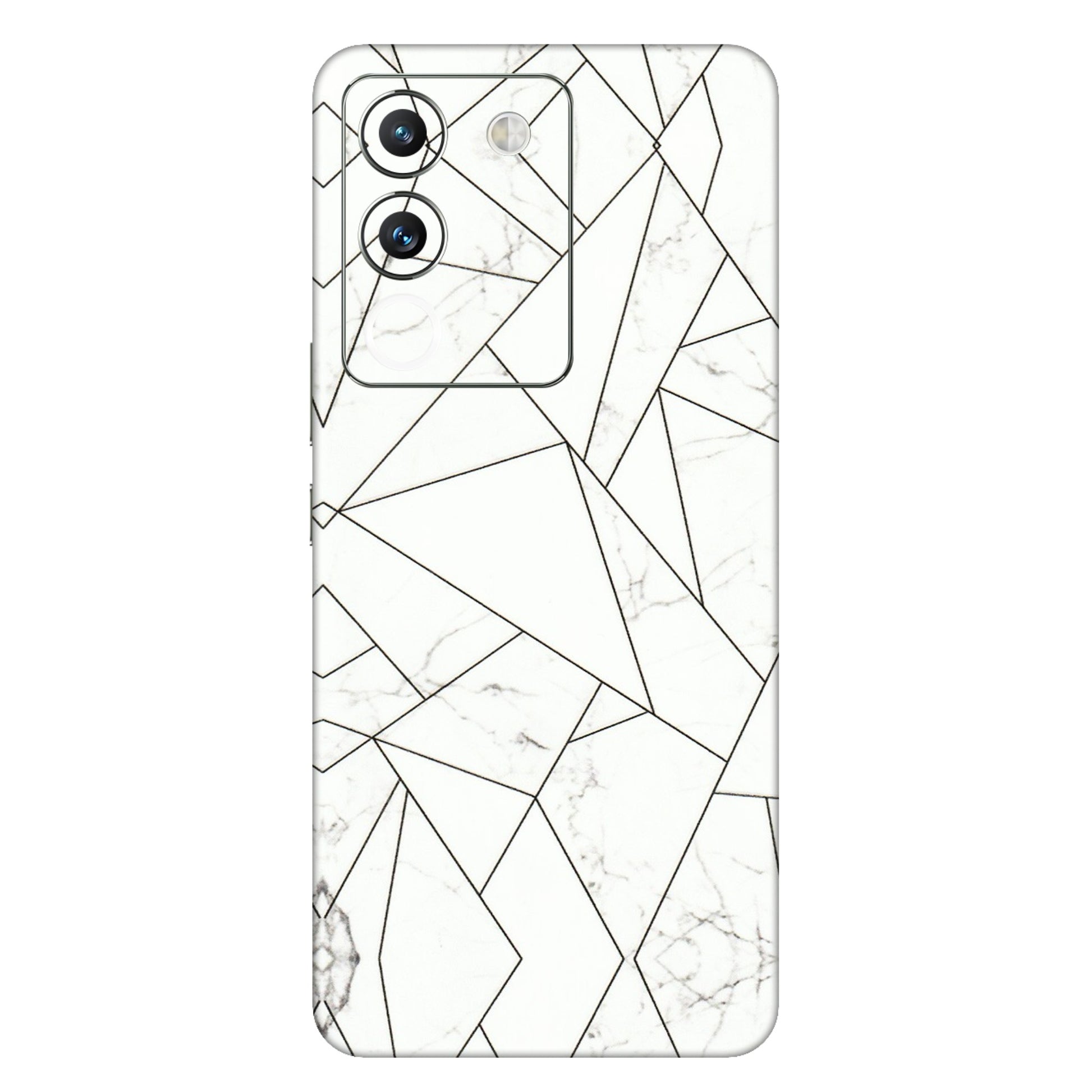 VIVO Y Series Phone Skins (All Models) - Luxury White Marble Effect - 3D Embossed Finish (L-168) Vivo Y200 (5G)