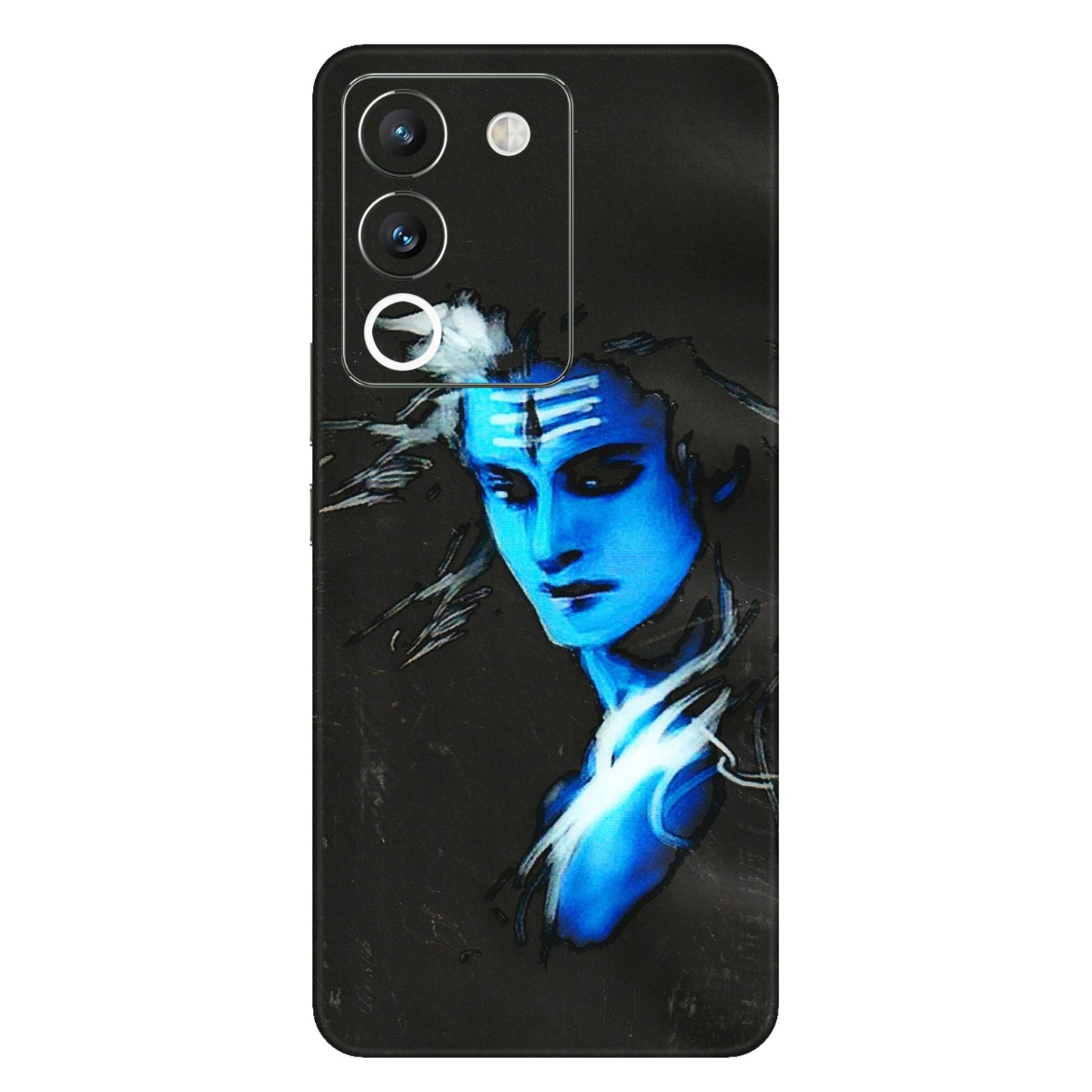 VIVO Y Series Phone Skins (All Models) - Har Har Mahadev Blue/Black - 3D Embossed Finish (L-185) Vivo Y200 (5G)