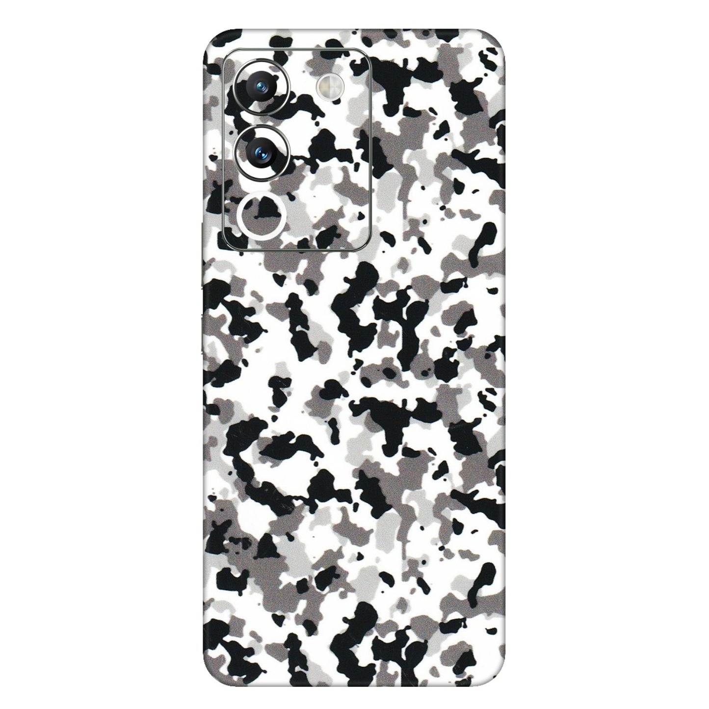VIVO Y Series Phone Skins (All Models) - White Black Camouflage - 3D Embossed Finish (L-18) Vivo Y200 (5G)