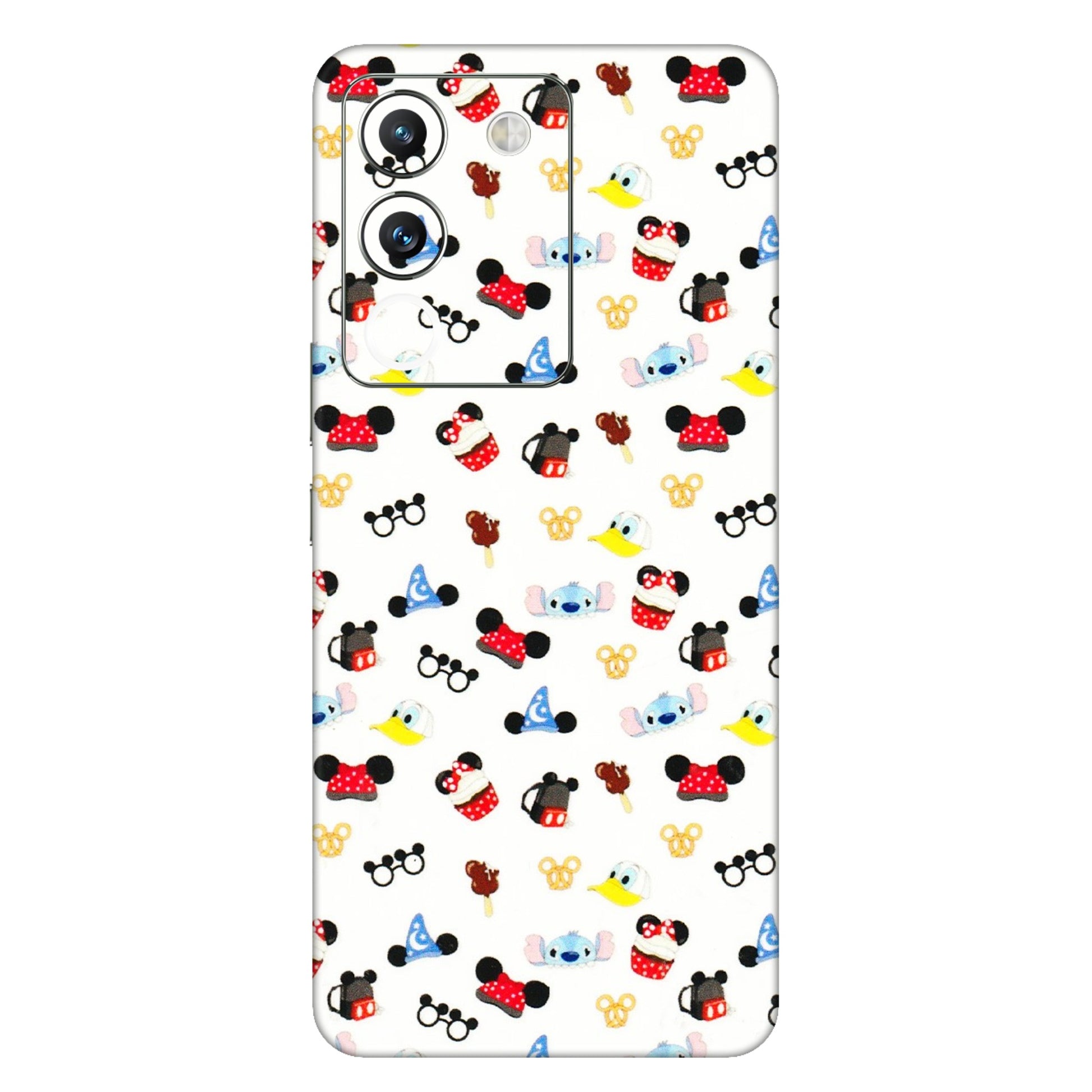 VIVO Y Series Phone Skins (All Models) - Minnie Mouse & Donald Doodles s - 3D Embossed Finish (L-194) Vivo Y200 (5G)