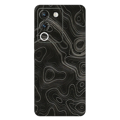VIVO Y Series Phone Skins (All Models) - Black Swirl - 3D Embossed Finish (L-196) Vivo Y200 (5G)