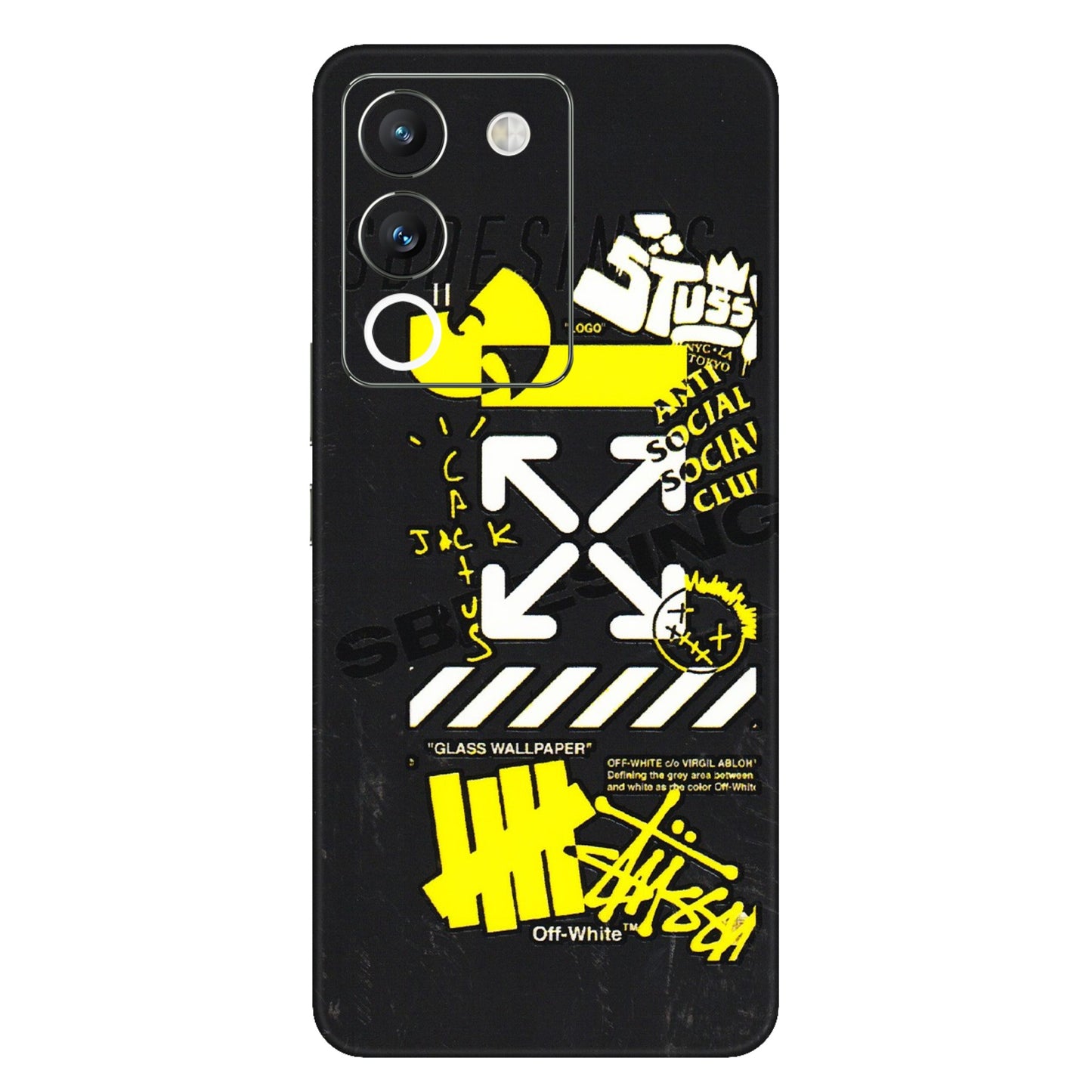 VIVO Y Series Phone Skins (All Models) - Anti Social Graffiti - 3D Embossed Finish (L-198) Vivo Y200 (5G)