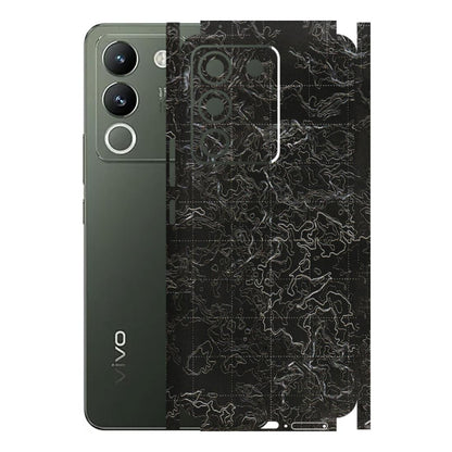VIVO Y Series Phone Skins (All Models) - Black map Texture - 3D Embossed Finish (L-201) Vivo Y200 (5G)