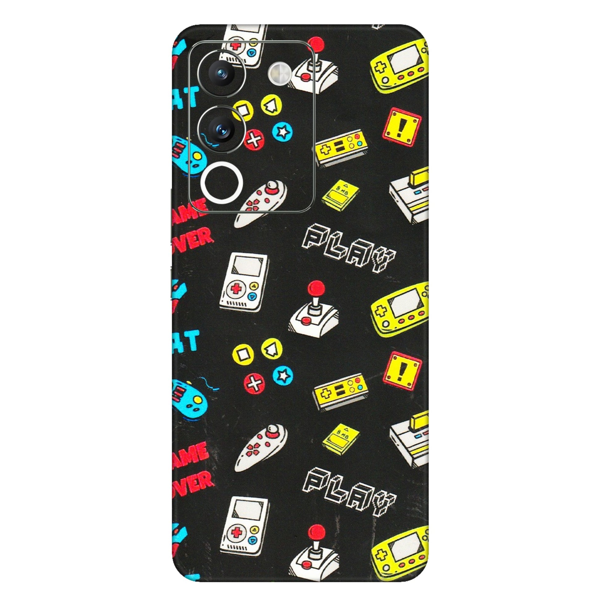 VIVO Y Series Phone Skins (All Models) - Gaming Doodles - 3D Embossed Finish (L-224) Vivo Y200 (5G)