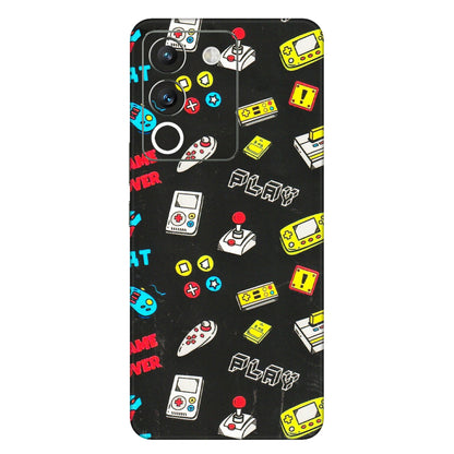 VIVO Y Series Phone Skins (All Models) - Gaming Doodles - 3D Embossed Finish (L-224) Vivo Y200 (5G)