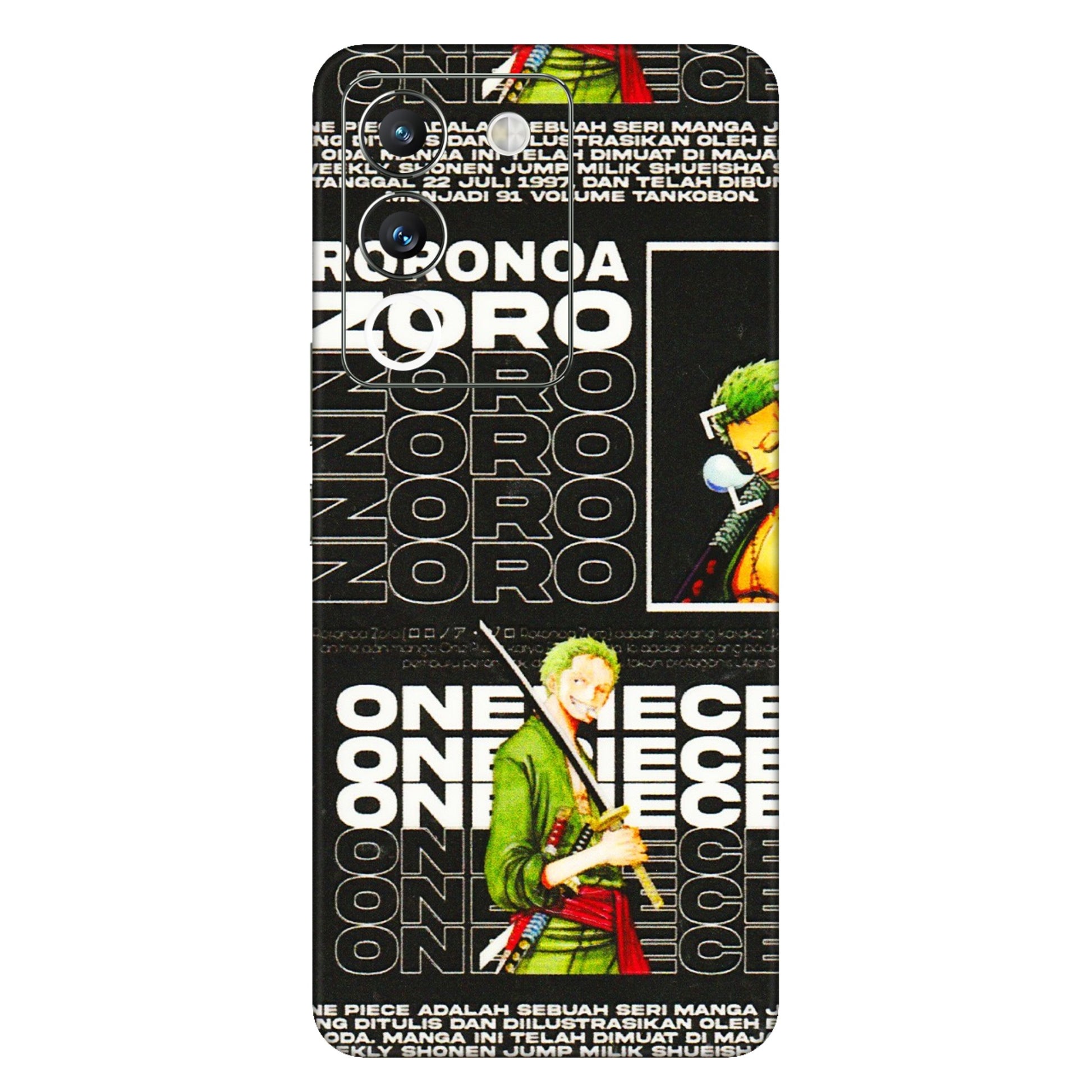 VIVO Y Series Phone Skins (All Models) - One Piece Zoro - 3D Embossed Finish (L-250) Vivo Y200 (5G)