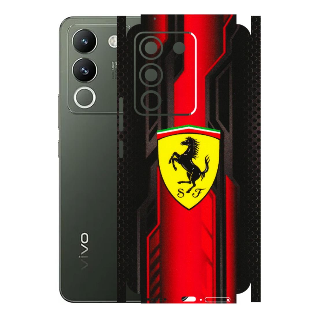 VIVO Y Series Phone Skins (All Models) - Black Ferrari Logo - 3D Embossed Finish (L-253) Vivo Y200 (5G)