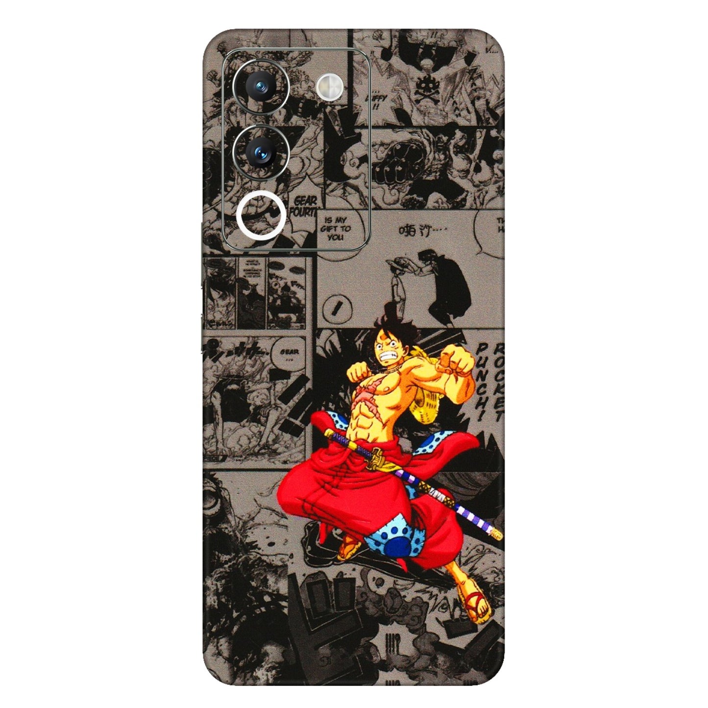 VIVO Y Series Phone Skins (All Models) - One Piece Rocket Punch Manga - 3D Embossed Finish (L-25) Vivo Y200 (5G)