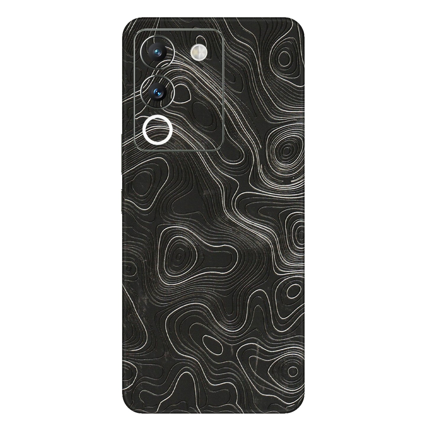 VIVO Y Series Phone Skins (All Models) - Abstract White Line Map - 3D Embossed Finish (L-269) Vivo Y200 (5G)