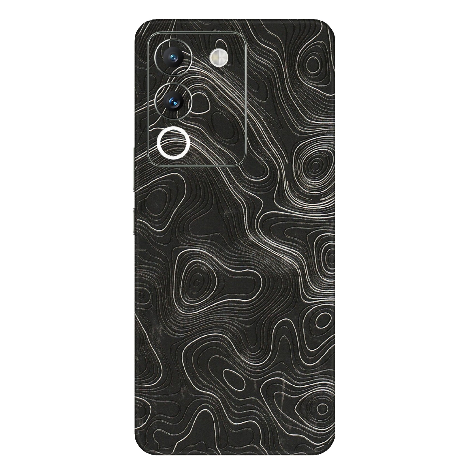 VIVO Y Series Phone Skins (All Models) - Abstract White Line Map - 3D Embossed Finish (L-269) Vivo Y200 (5G)