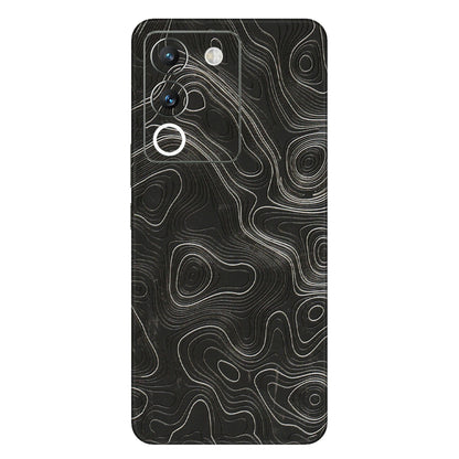 VIVO Y Series Phone Skins (All Models) - Abstract White Line Map - 3D Embossed Finish (L-269) Vivo Y200 (5G)