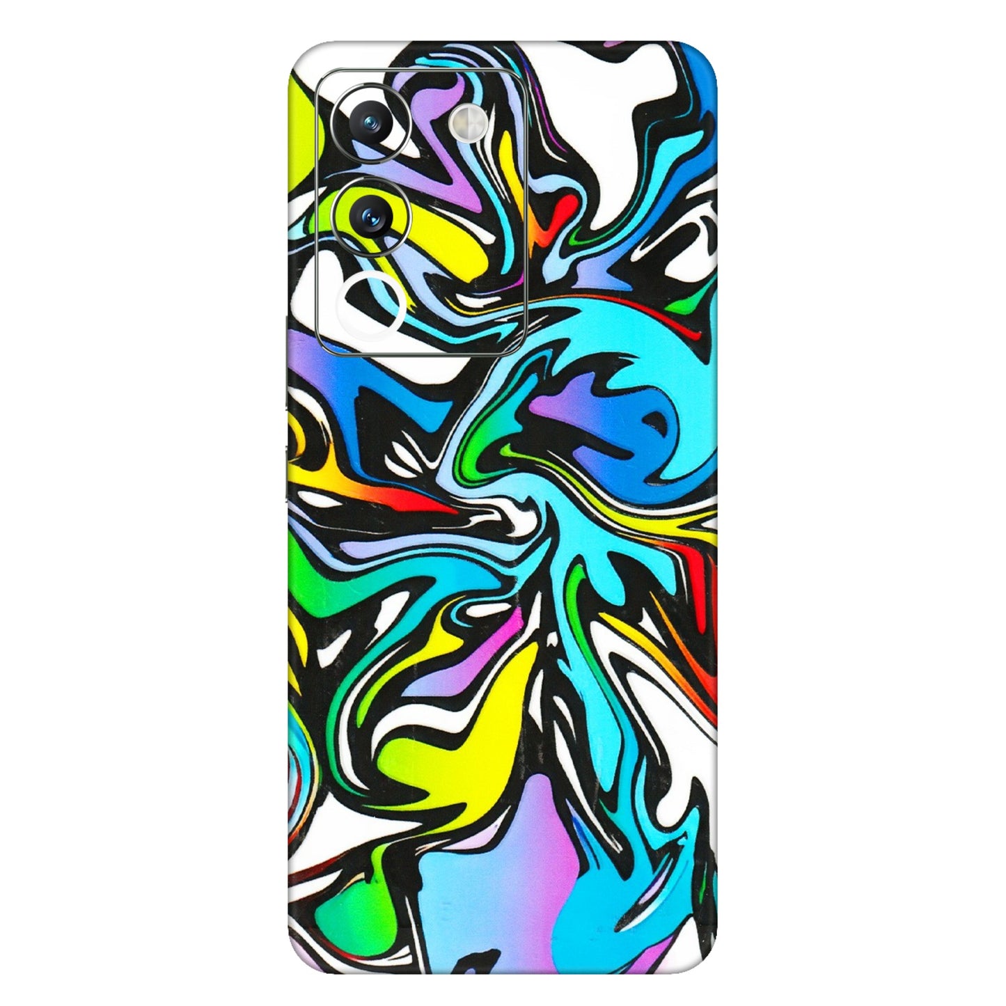VIVO Y Series Phone Skins (All Models) - Abstract Colour Paints - 3D Embossed Finish (L-271) Vivo Y200 (5G)